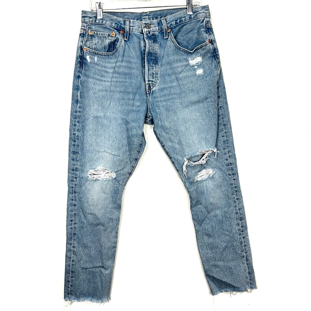 Levi's distressed button fly vintage skinny jeans W10